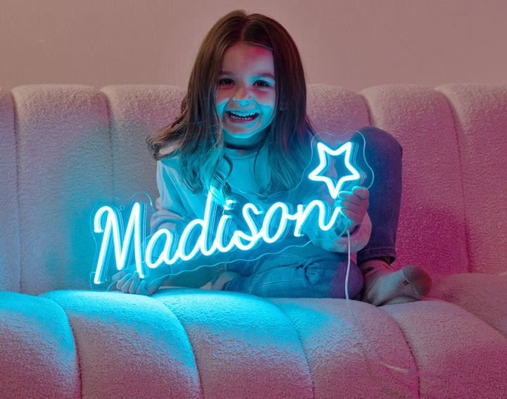 Spersonalizowana nazwa Neonowy znak dla dzieci