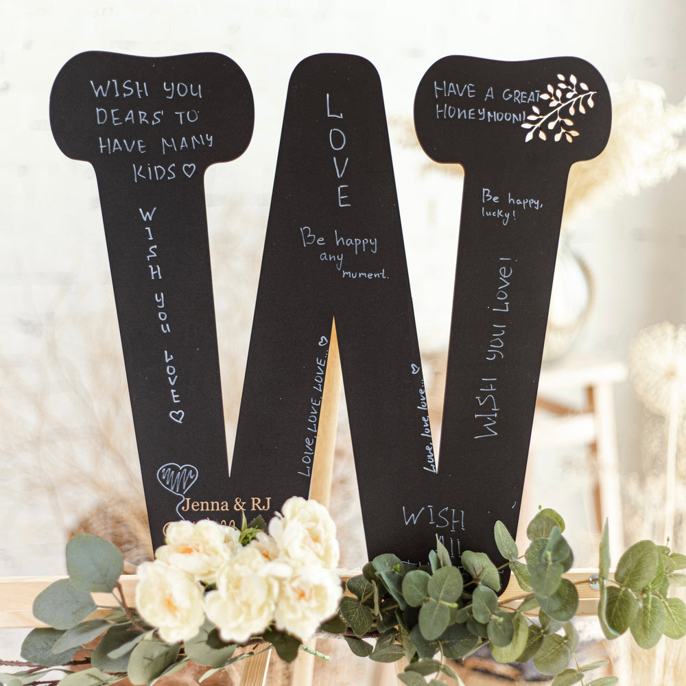 Wooden Name Custom Baby Shower Letter Guest Book