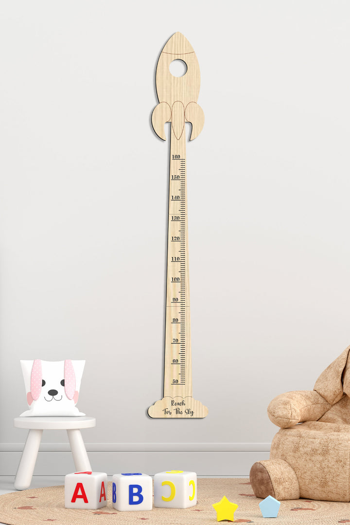 Wooden Baby Rocket Growth Height Chart