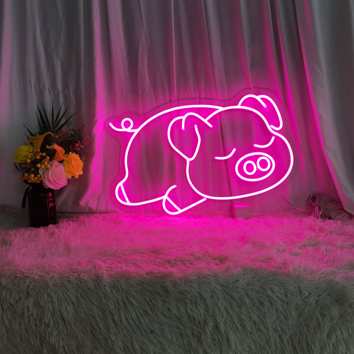 Sleeping Pig Neon Sign