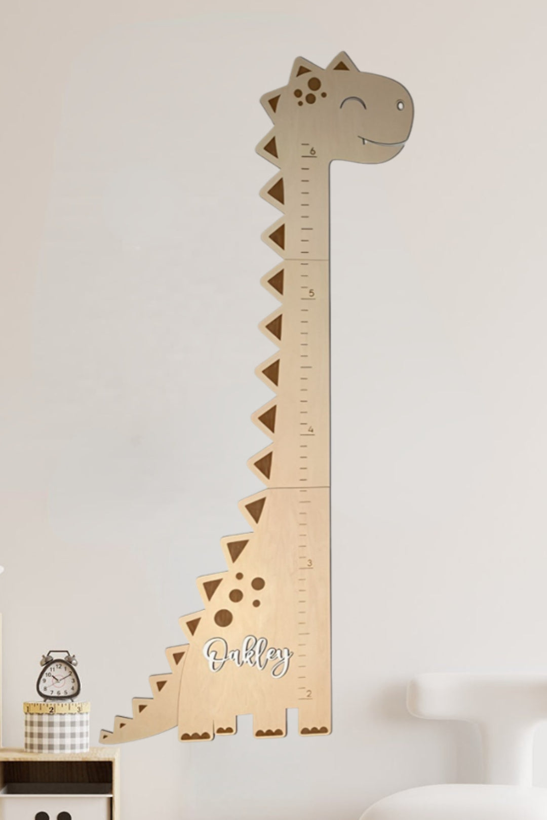 Personalized Wooden Dinosaur Growth Chart Ruler