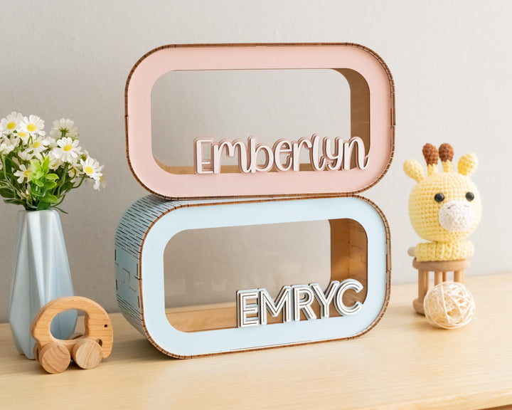 Personalized Wooden Piggy Bank for Kids