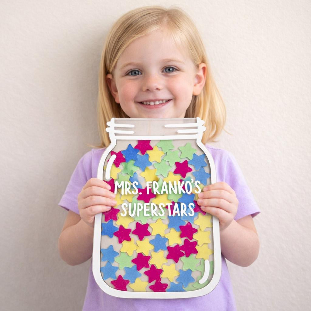 Personalized Kids Reward Jar with Stand