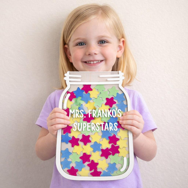 Personalized Kids Reward Jar with Stand
