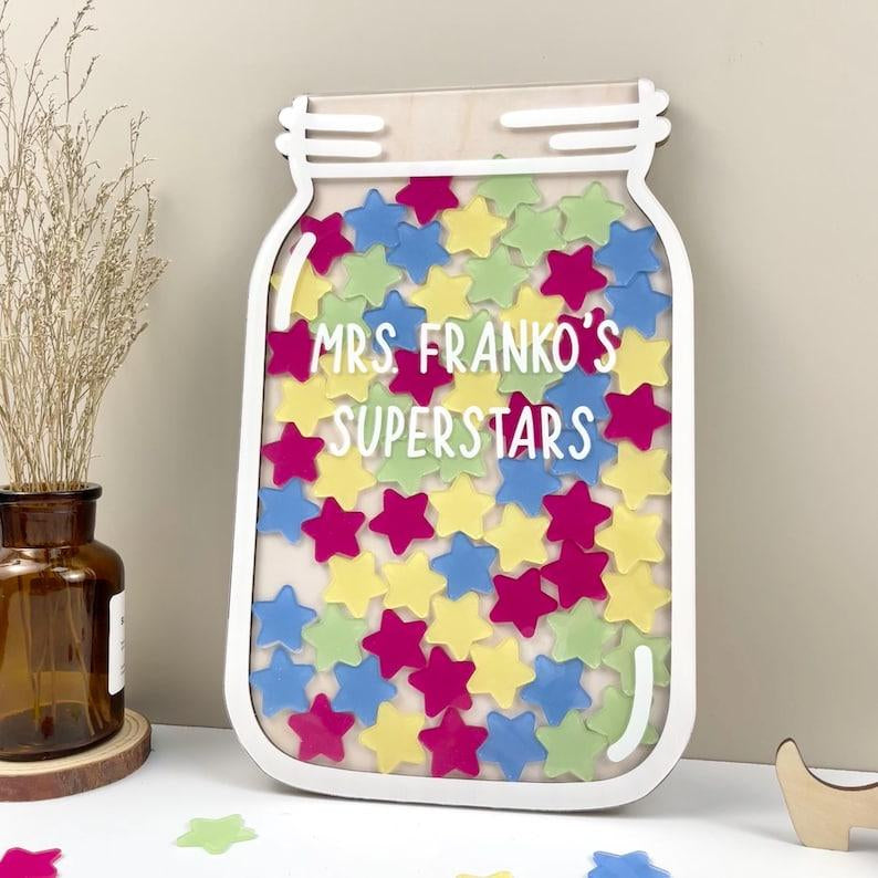 Personalized Kids Reward Jar with Stand