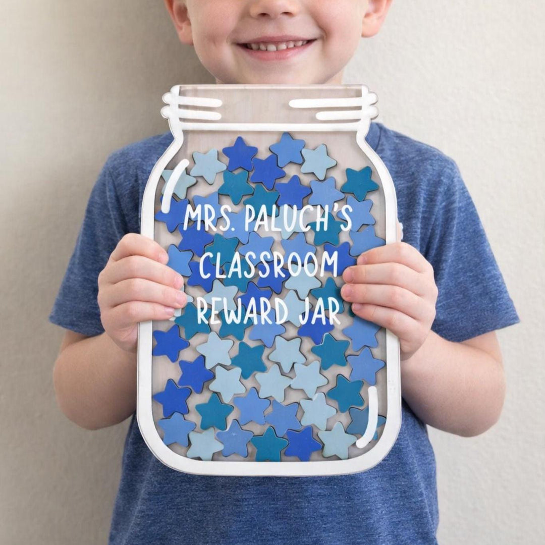 Personalized Kids Reward Jar with Stand