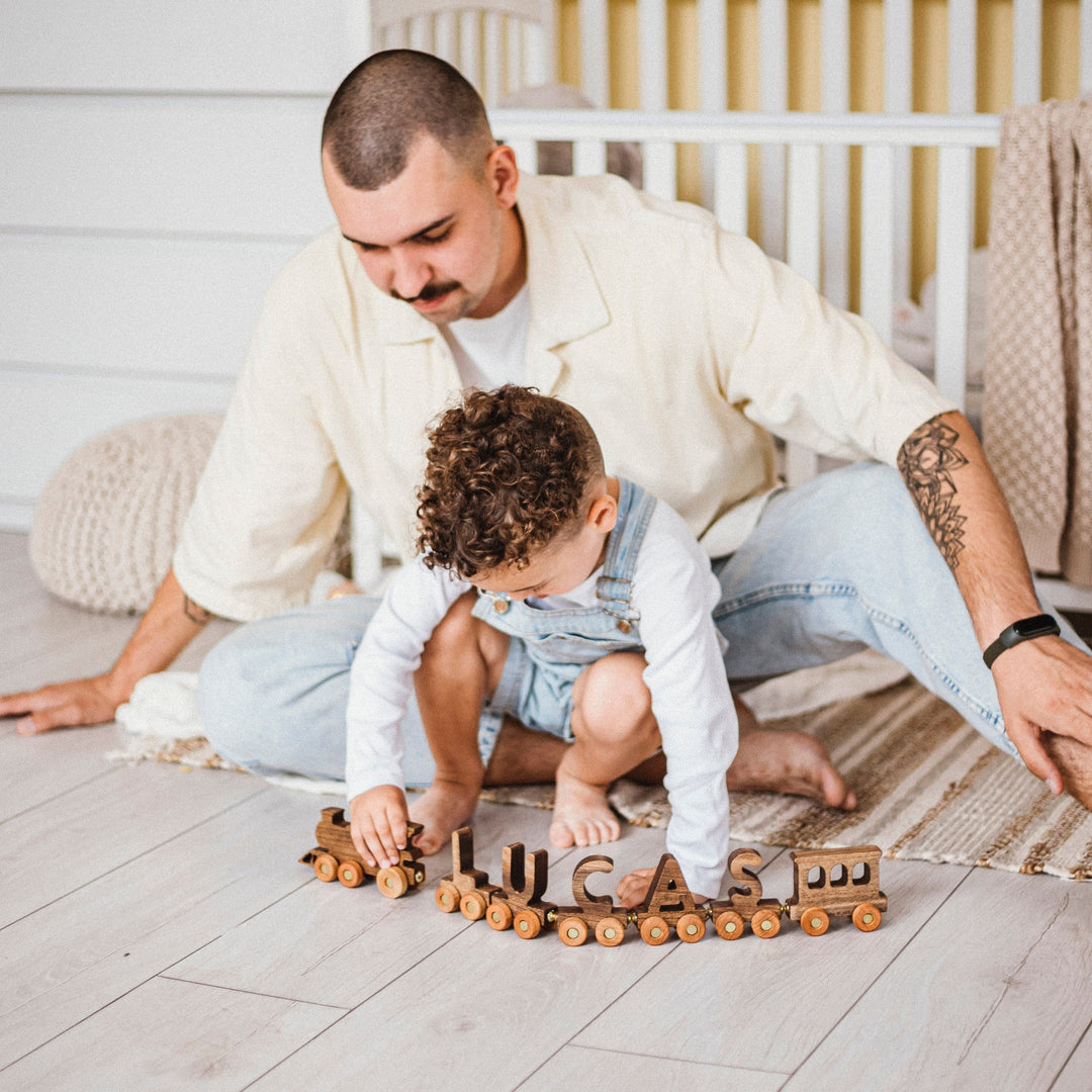 Personalized Wooden Train With Kids Name