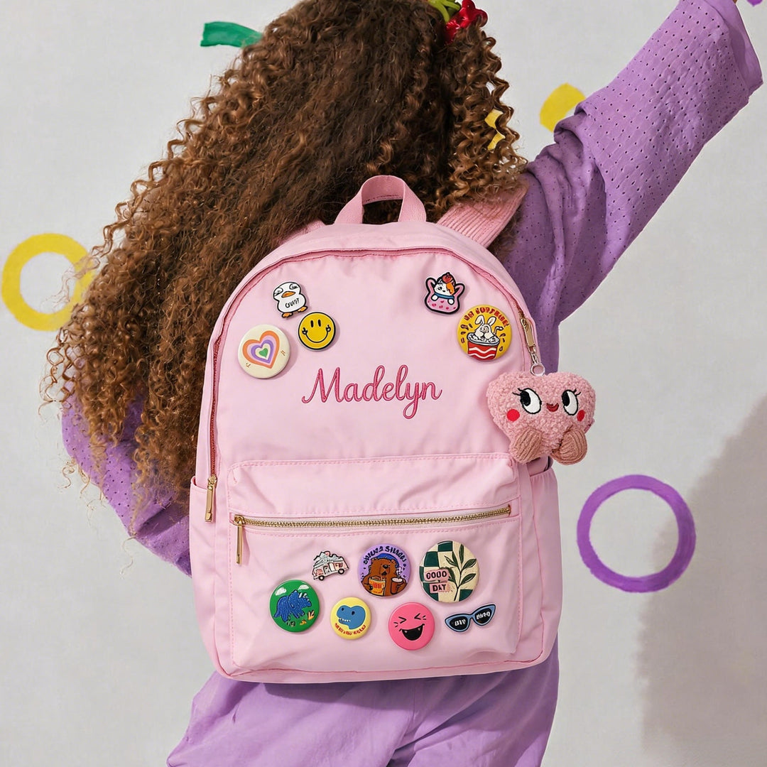 Personalized Badges Backpack with Embroidered Name sokidsun