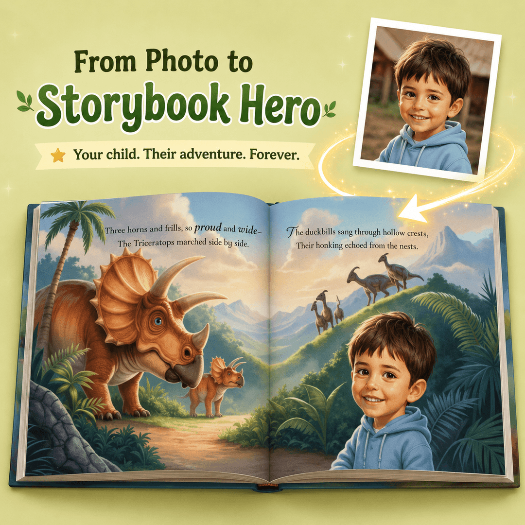 Personalized Dinosaur Adventure Book for Kids Woodemon