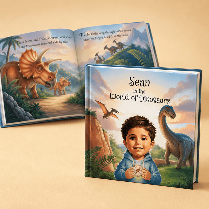Personalized Dinosaur Adventure Book for Kids Woodemon