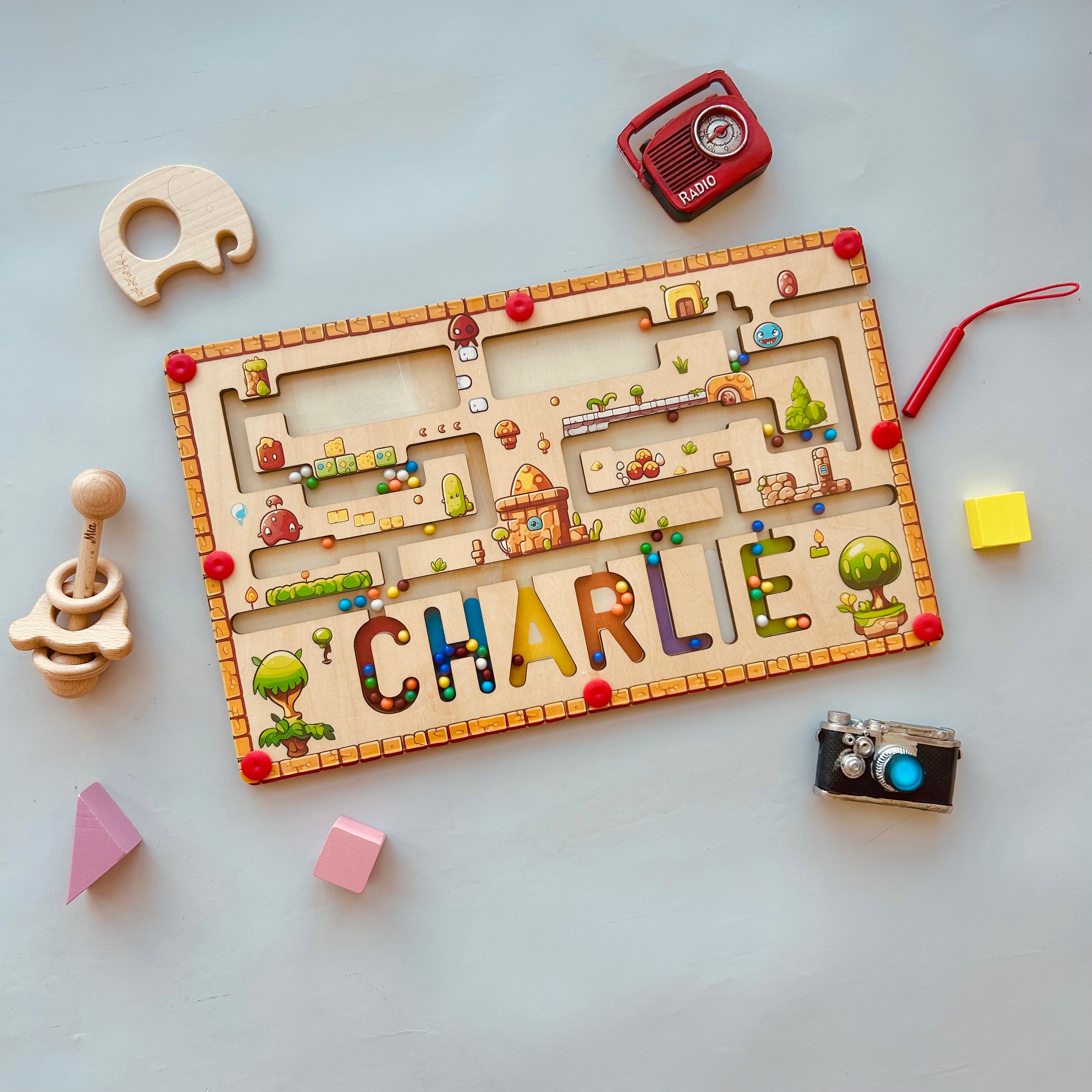 Personalized Wooden Magnetic Maze With Baby Name