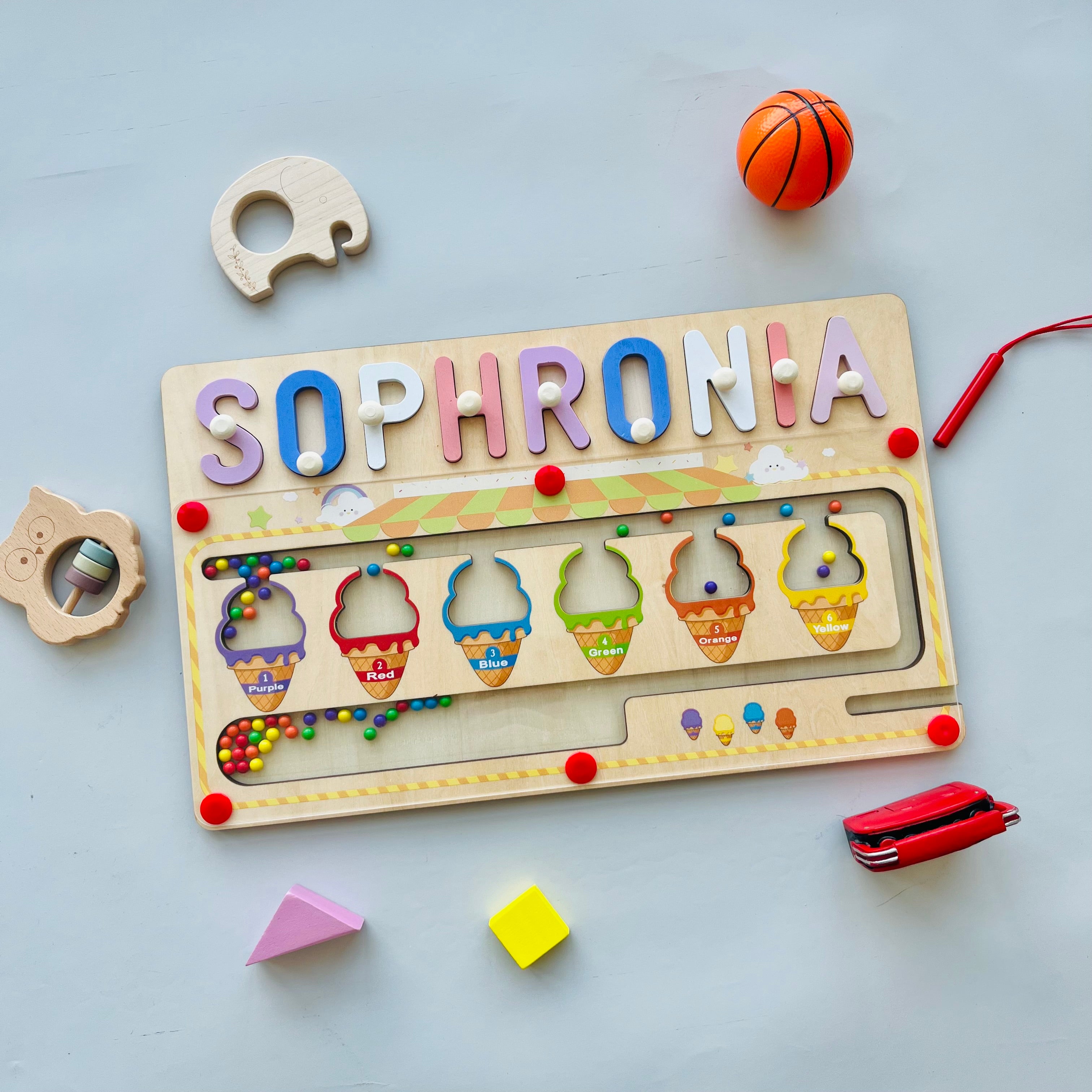 Personalized Wooden Magnetic Maze With Customized Name Puzzle