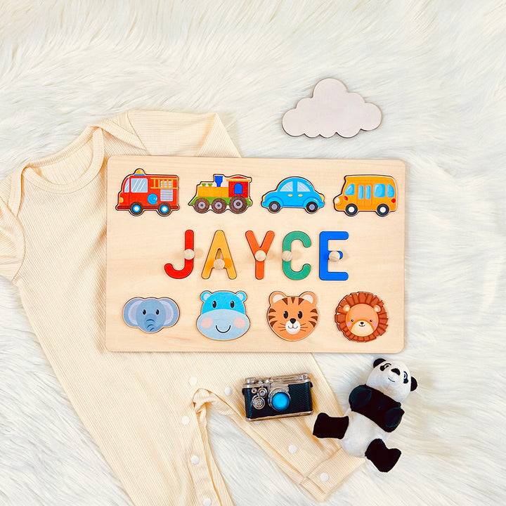 First Birthday Gifts - JAYCE Name Puzzle Color Rainbow