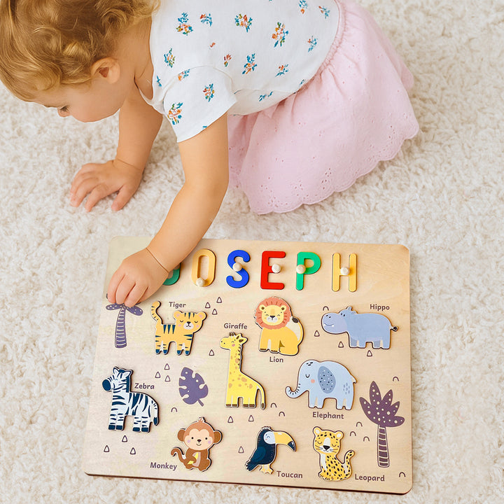 Personalized Jungle Animal Name Puzzle