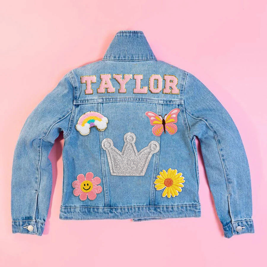 Name Letter Patch Jean Jacket For Kids