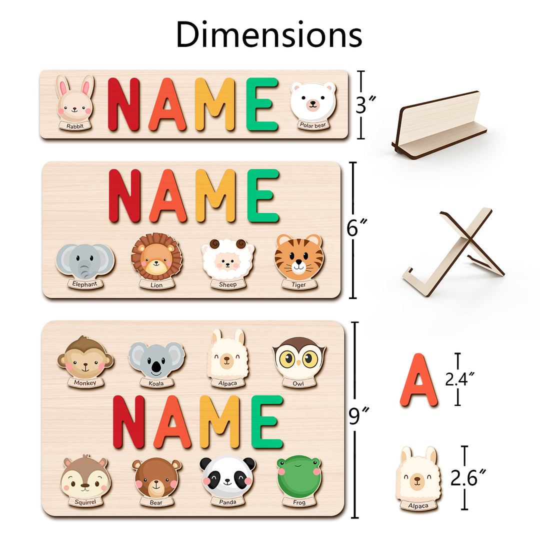 Puzzle personnalisé en bois avec nom de bébé, élément avec nom