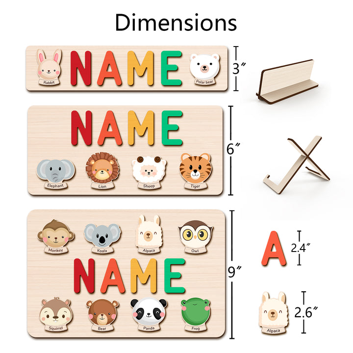 Elemento puzzle con nome bambino in legno personalizzato con nome