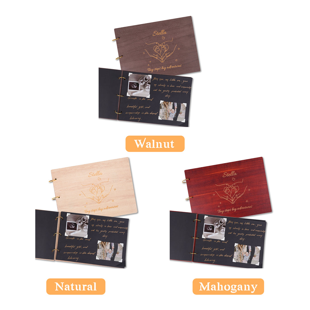 Personalized Wooden Baby Photo Album – Engraved with Baby’s Name