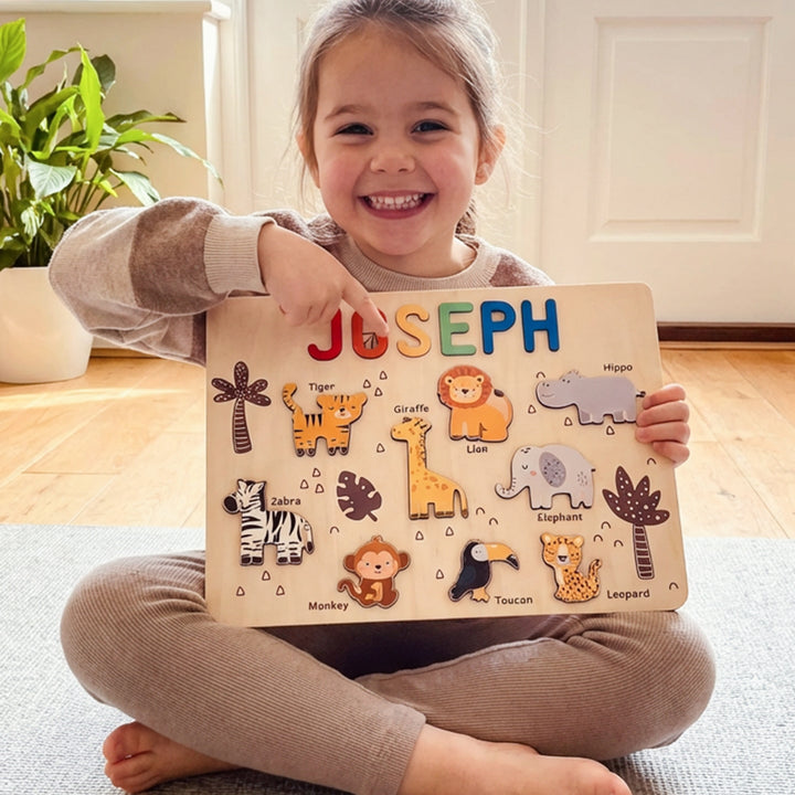 Personalized Jungle Animal Name Puzzle