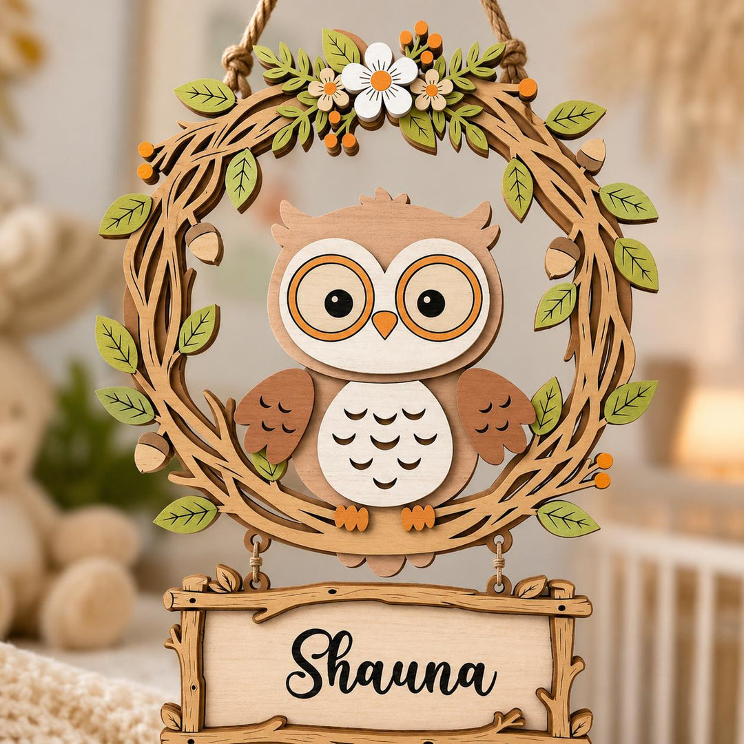 Personalized Owl Nursery Name Sign