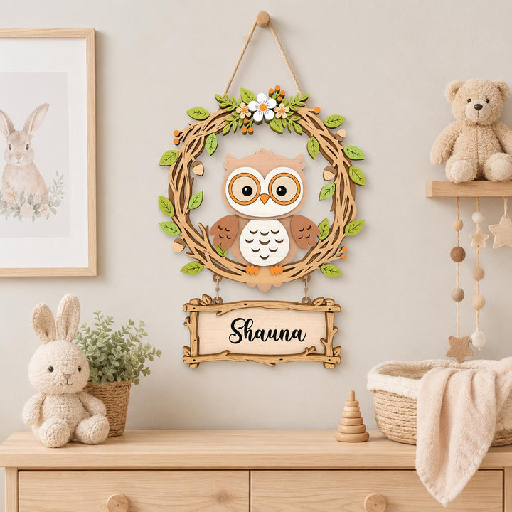 Personalized Owl Nursery Name Sign