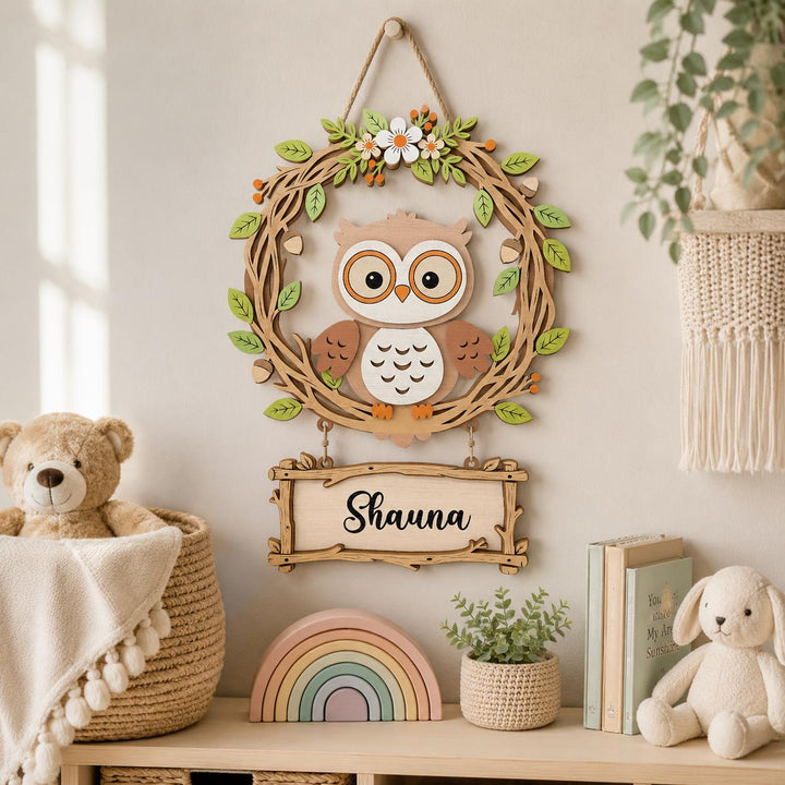 Personalized Owl Nursery Name Sign