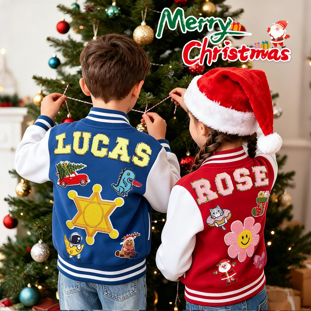 Personalized Kids Baseball Patch Jacket Woodemon