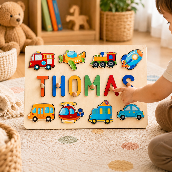 Custom Name Puzzle Gift Set for Kids woodemon