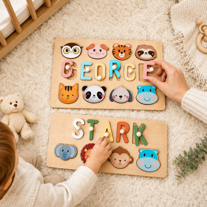 Custom Name Puzzle Gift Set for Kids woodemon