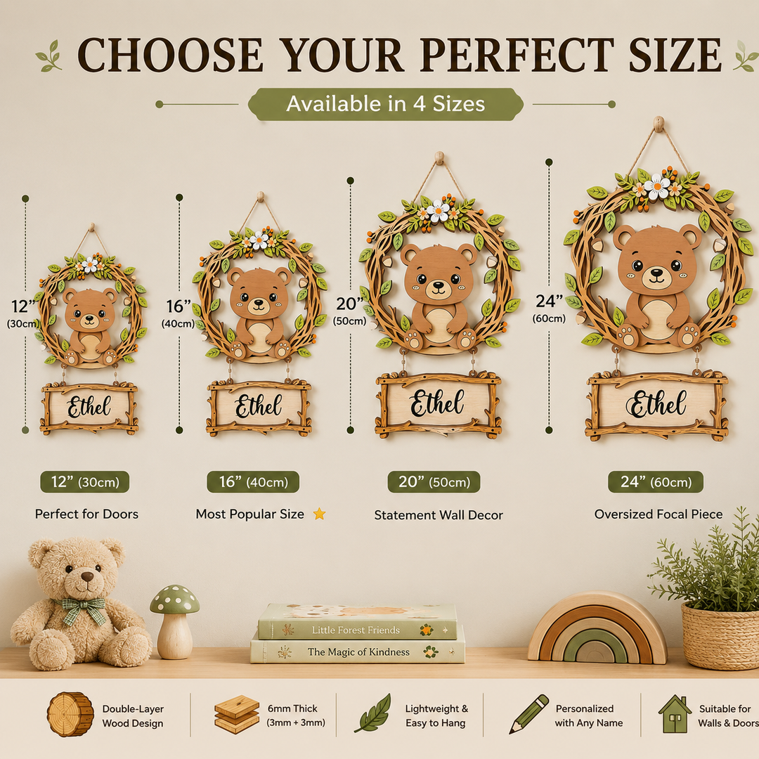 Personalized Bear Nursery Name Sign