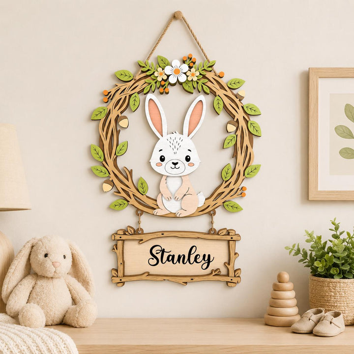 Personalized Bunny Nursery Name Sign