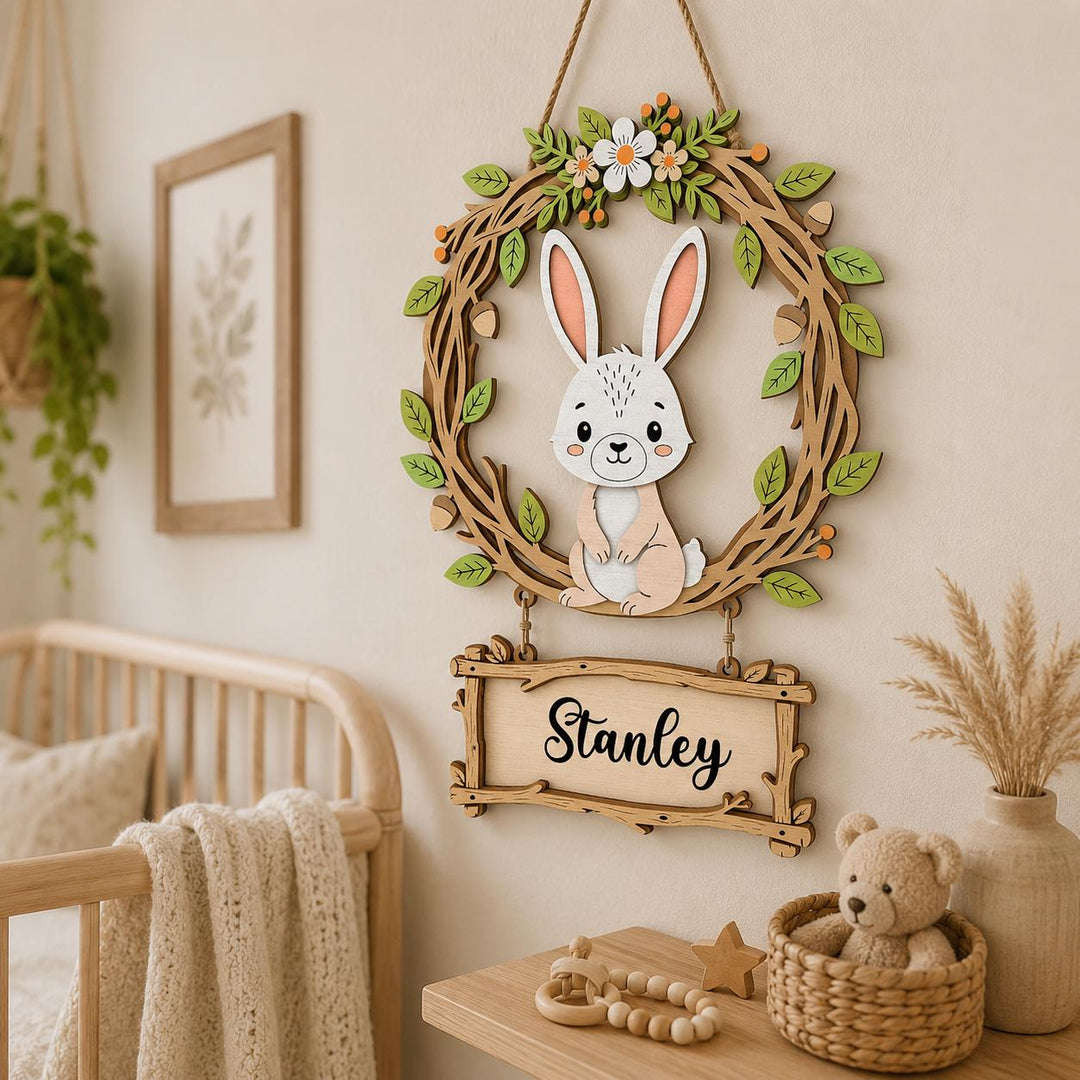 Personalized Bunny Nursery Name Sign