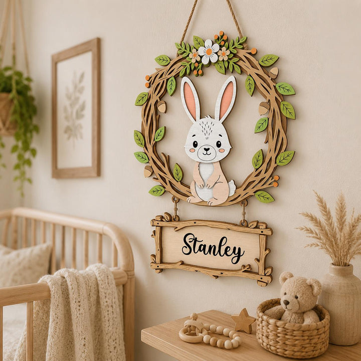Personalized Bunny Nursery Name Sign