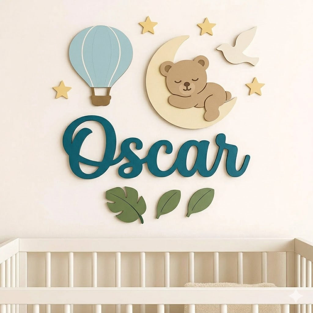 Personalized Wooden Nursery Name Sign – Animal Nursery Name Signs