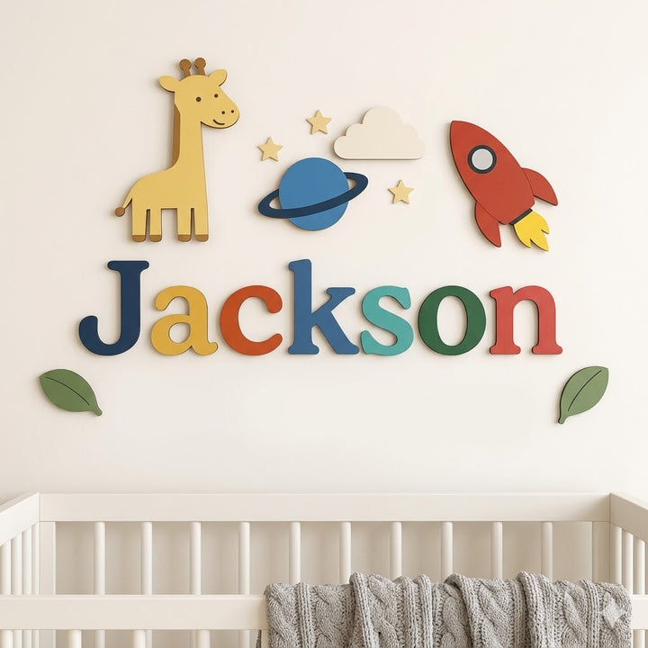 Personalized Wooden Nursery Name Sign – Traffic Nursery Name Signs