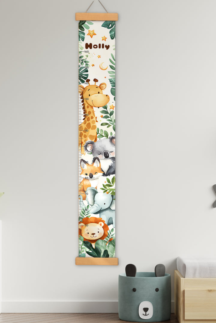 Personalized Forest Theme Hanging Canvas Height Ruler