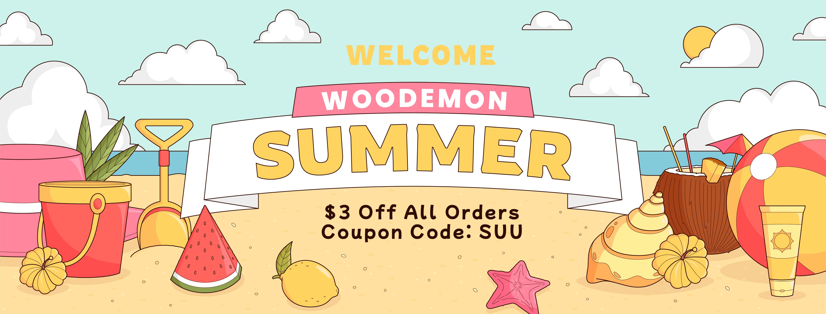 woodemon banner for summer
