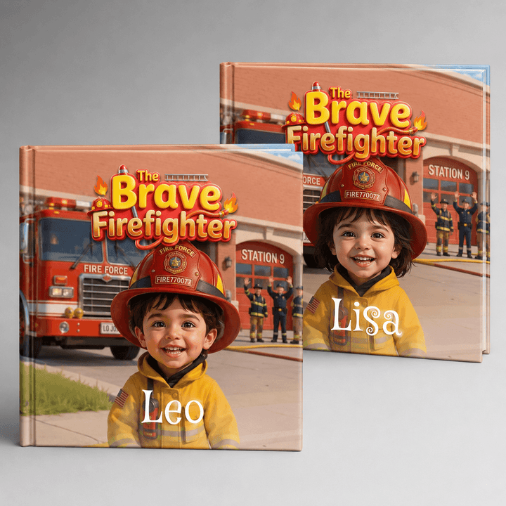 Personalized Brave Firefighter Adventure Book for Kids Woodemon