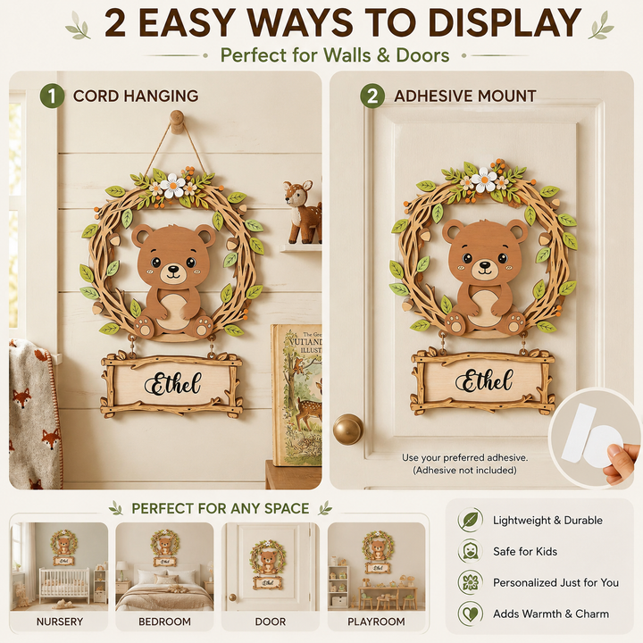 Personalized Bear Nursery Name Sign