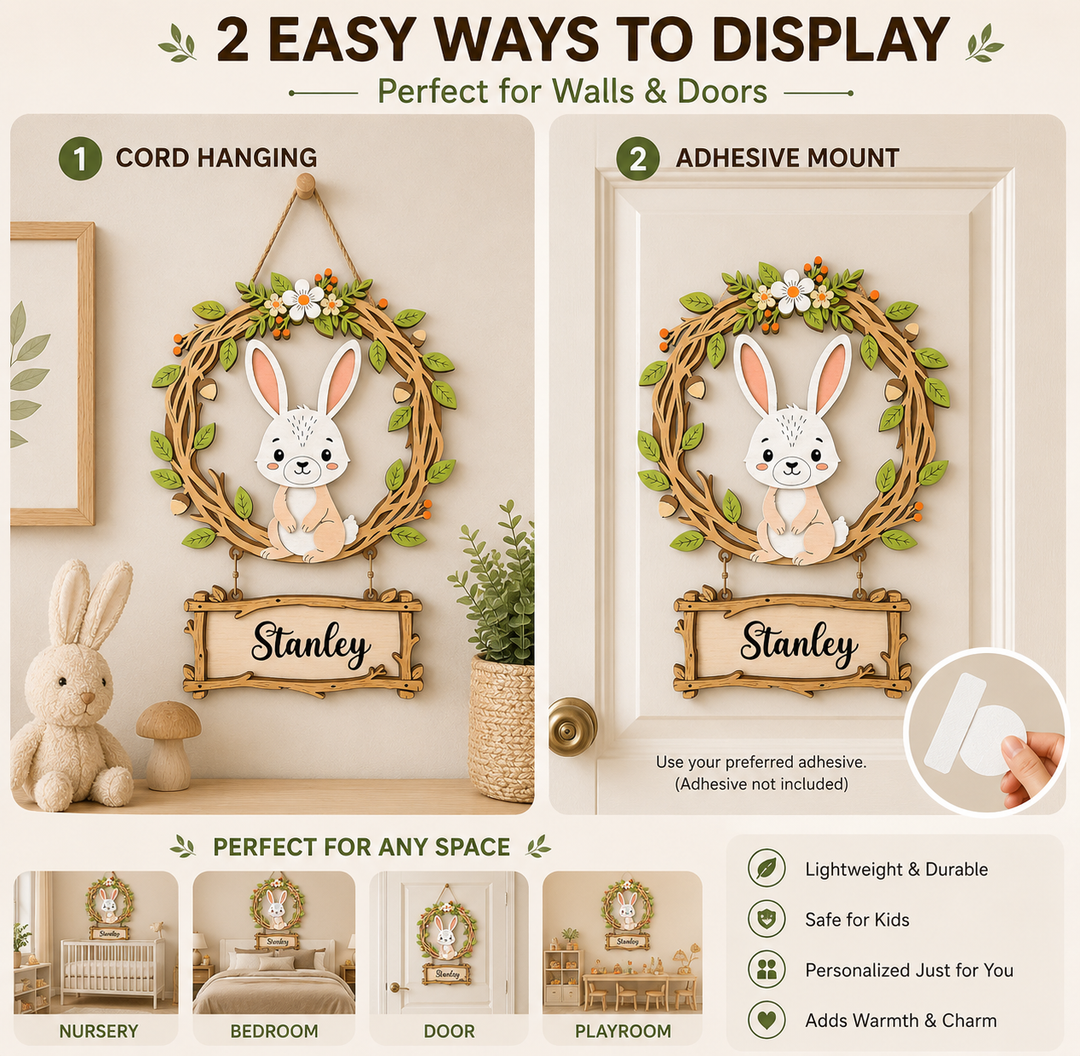 Personalized Bunny Nursery Name Sign