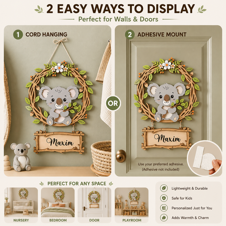 Personalized Koala Nursery Name Sign