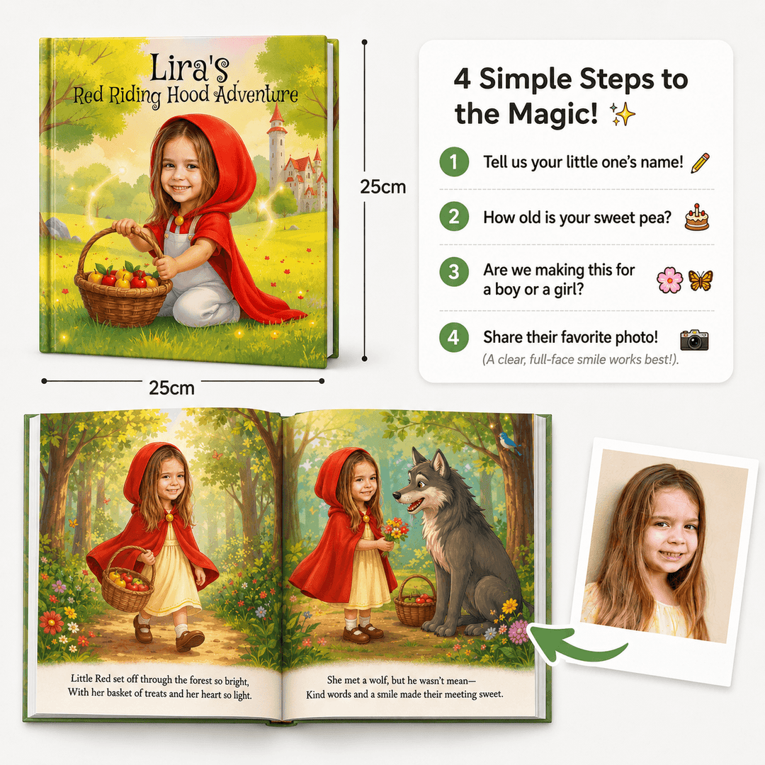 Personalized Little Red Riding Hood Story Book Woodemon