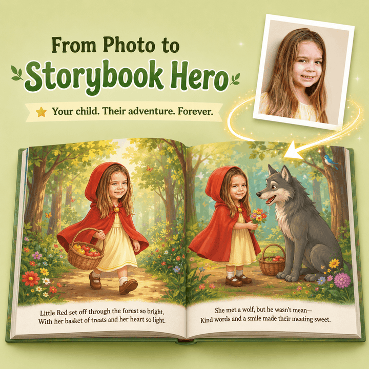 Personalized Little Red Riding Hood Story Book Woodemon
