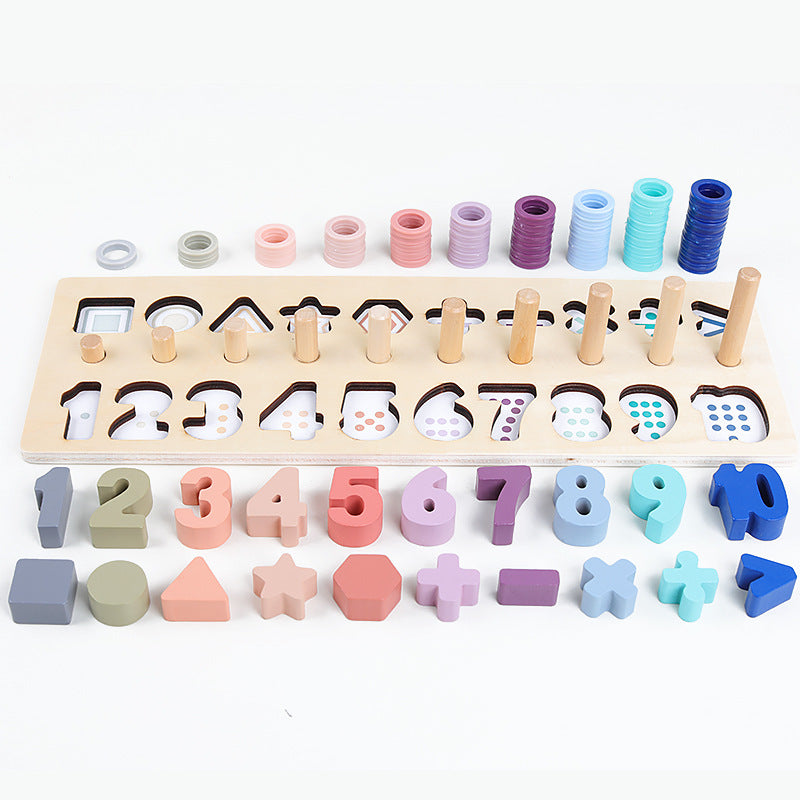 Wooden Math Shape Color Sorting Puzzle