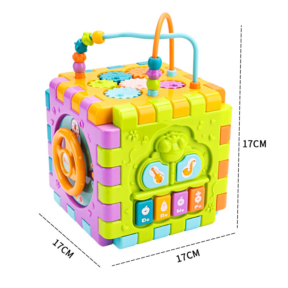 6 in 1 Learning Cube Play Kids Activity Center Cube Shape Sorting Toys