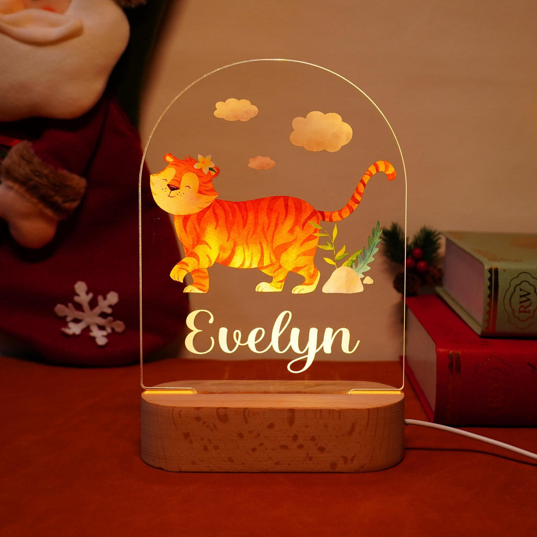 Personalised Baby Name Light - Tiger