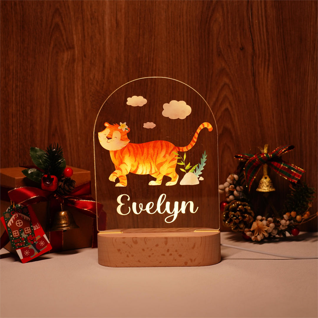 Personalised Baby Name Light - Tiger