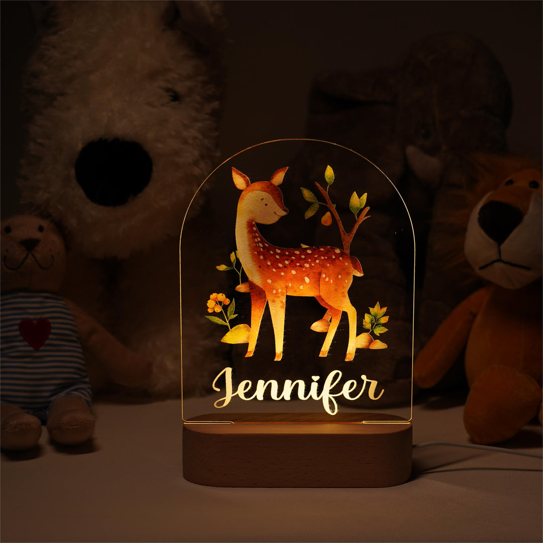 Personalised Baby Name Light - Deer