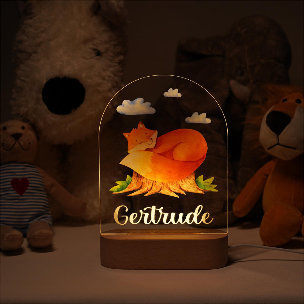 Personalised Baby Name Light - Fox