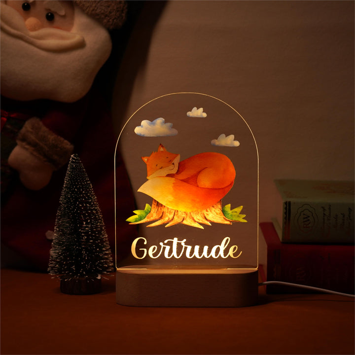 Personalised Baby Name Light - Fox